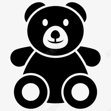 手绘玩具熊泰迪熊动物玩具绒毛玩具图标
