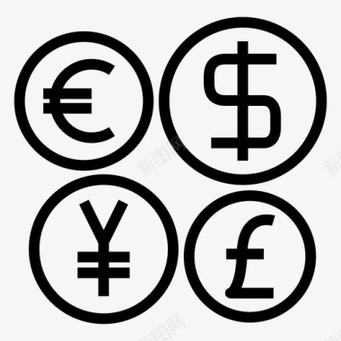 火焰欧元图标硬币美元欧元图标