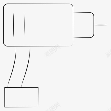 电钻钻机手绘结构图标