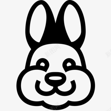 头兔子兔子脸兔子头图标