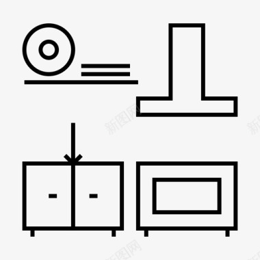 新建筑厨房建筑工艺图标