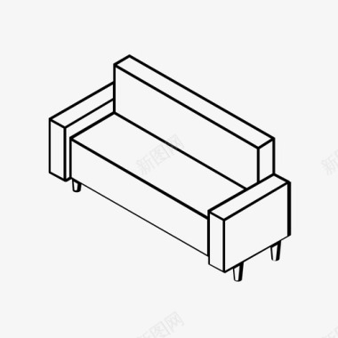 沙发3d双人图标