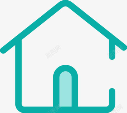 住宅房子房子彩色图标
