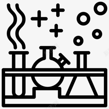 液体插画化学教育实验室图标
