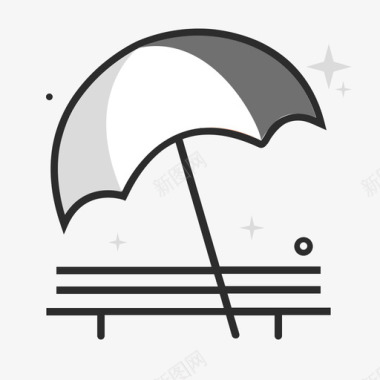 多色混合图标遮阳伞图标