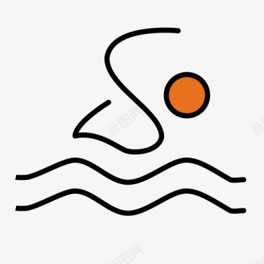logo标识健身游泳蛙泳蝶泳潜泳swimm图标