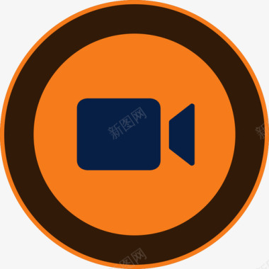橙色PNG视频探头橙色高亮图标