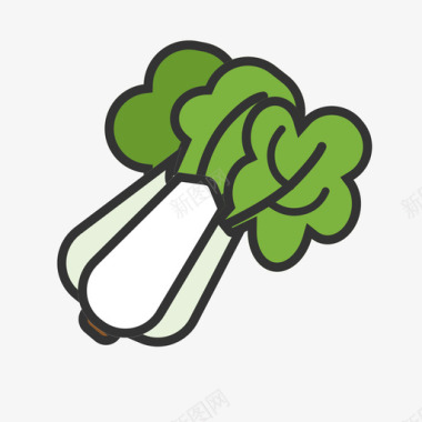 手绘线条蔬菜菜图标