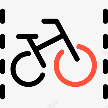 线性装饰自行车道图标
