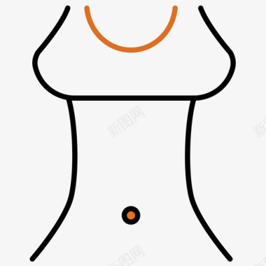 矢量图健身胸部丰胸女性breast图标