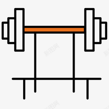 健身工具健身杠铃举重barbell图标