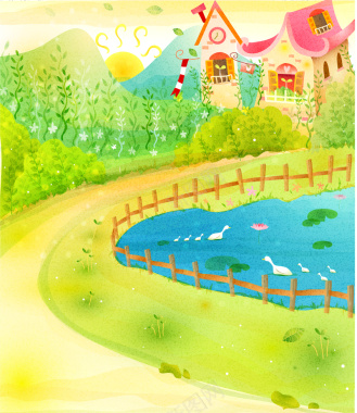森林童话故事儿童彩绘本矢量11背景