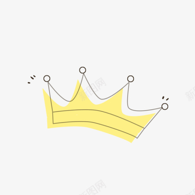 王冠卡通金色简笔画王冠图标