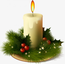 圣诞节白色蜡烛素材素材