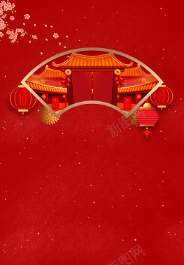 创意春节背景图底纹树枝元素背景