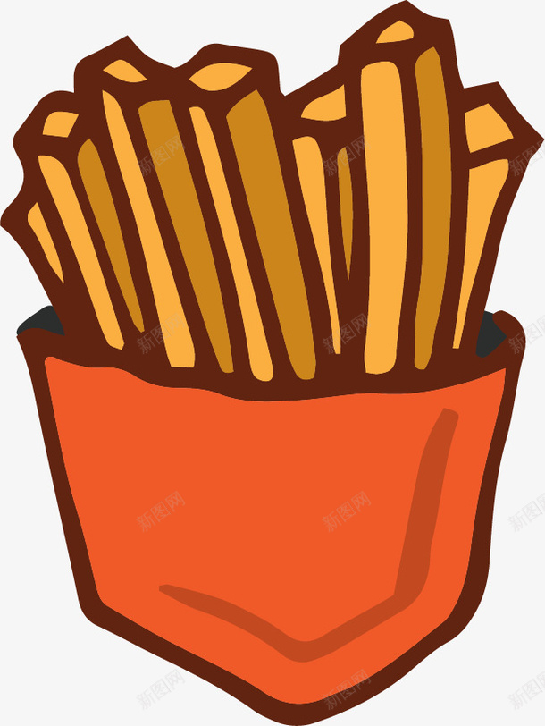 手绘卡通薯条png免抠素材_88icon https://88icon.com 一包薯条 一根薯条简笔画 卡通 手绘 美食 薯条