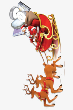 麋鹿南瓜车圣诞节节日素材03高清图片