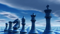 蓝色国际象棋背景素材
