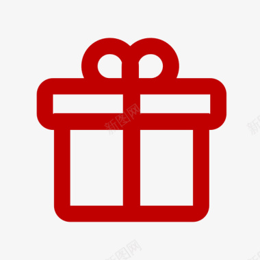 红色礼盒精美礼物盒子图标