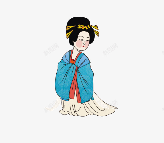 古典美人唐朝装饰挂件ai免抠素材_88icon https://88icon.com 唐朝胖美人 带发簪的女人 汉服 礼品包装 穿裙子的美人