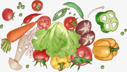 爱心小麦有机蔬菜手绘蔬菜绿色高清图片