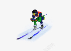 滑雪姿势滑雪下坡姿势高清图片