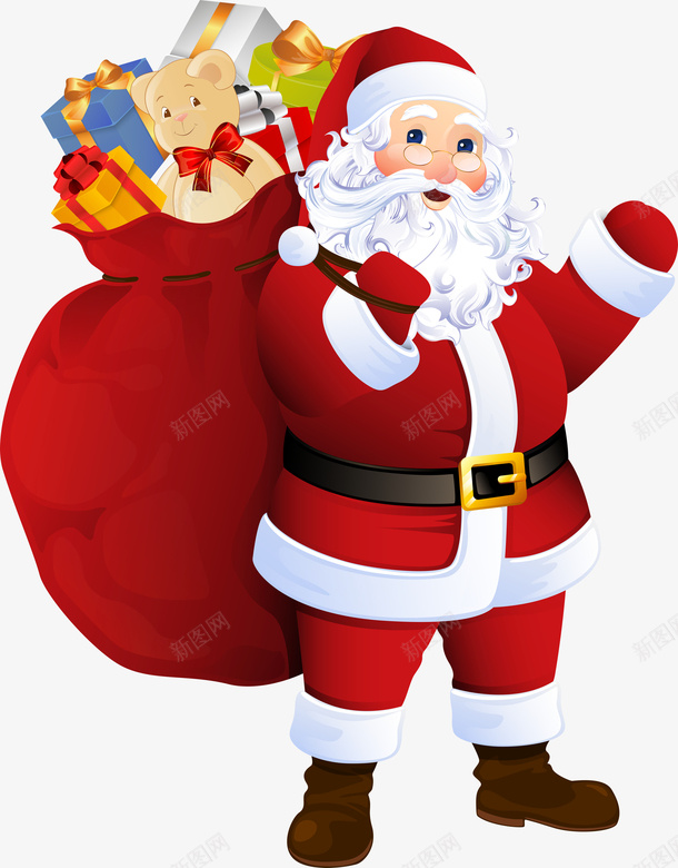 背一包礼物的圣诞老人png免抠素材_88icon https://88icon.com 圣诞元素 圣诞老人 圣诞节 圣诞节老公公 圣诞装饰 背包袱的圣诞老人 背着包袱