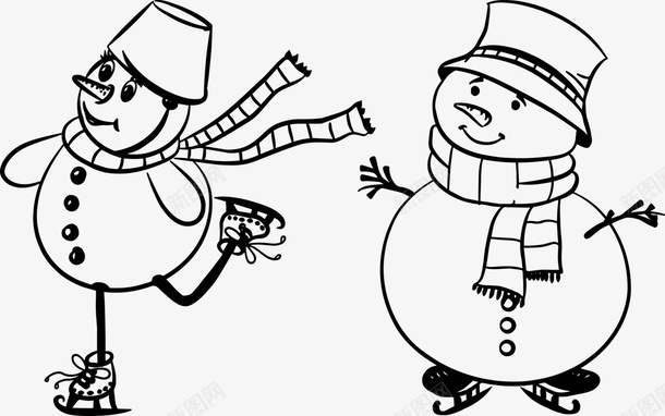 卡通圣诞1280830png免抠素材_88icon https://88icon.com 冬天 圣诞 雪人 滑雪