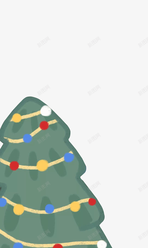 挂着铃铛的圣诞树卡通手绘png免抠素材_88icon https://88icon.com 冬天 十二月 圣诞节 圣诞树