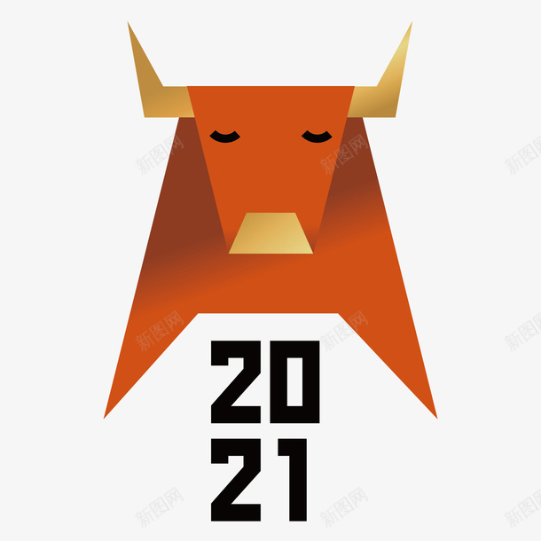 2021牛年春节元素ai免抠素材_88icon https://88icon.com 牛 红色 春节 卡通