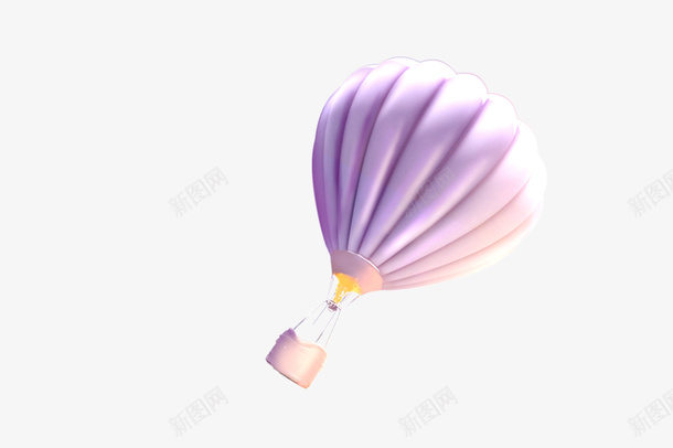 手绘风格元素02png免抠素材_88icon https://88icon.com 手绘 彩色 热气球 紫色