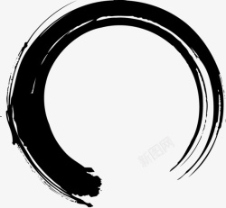 圆圈背景墨迹中国风古风水墨元素禅意典雅高清图片