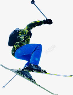 滑雪姿势背包滑雪运动素材高清图片