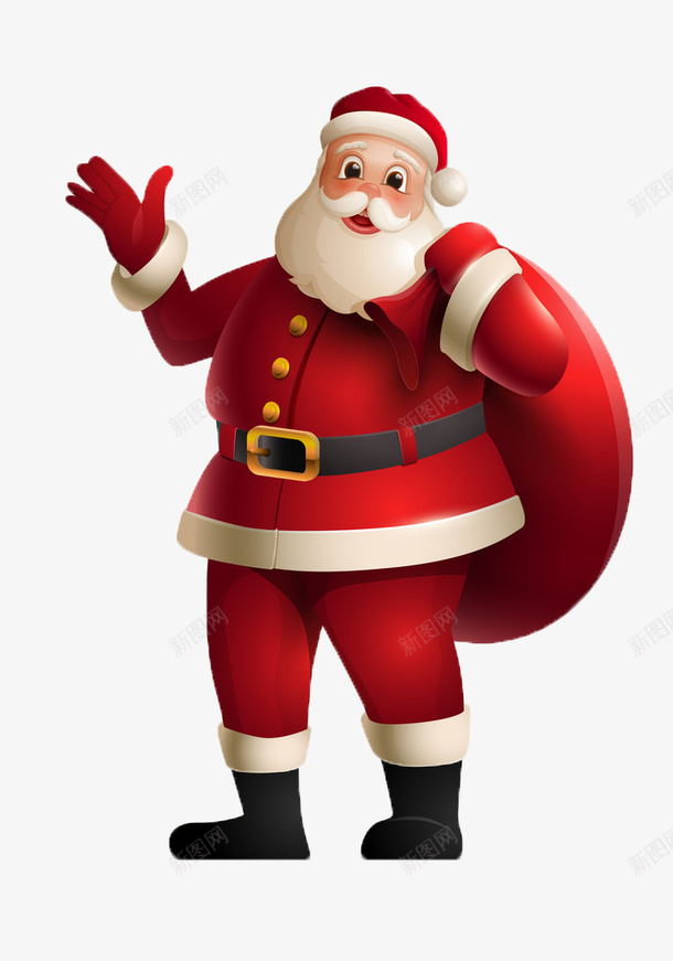 圣诞节老爷爷元素psd免抠素材_88icon https://88icon.com 圣诞 圣诞老人 圣诞老爷爷 圣诞节 背包袱的圣诞老人