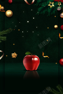 圣诞节装饰背景图苹果元素背景