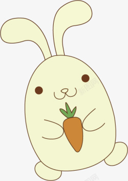 拿着胡萝卜的小乖兔子素材