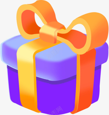 蓝色礼物盒子紫色卡通礼物盒子图标