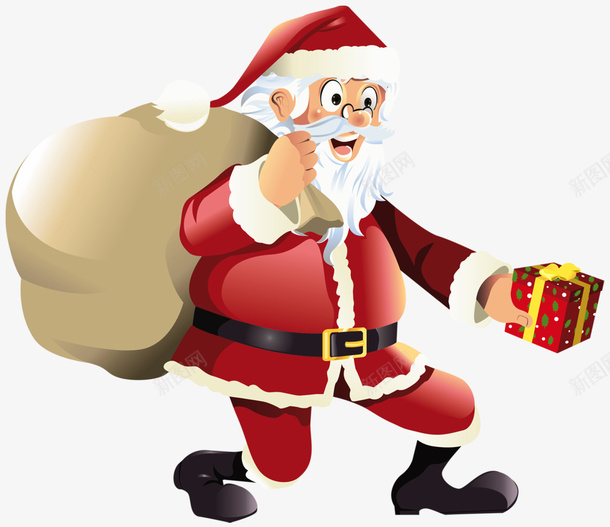 圣诞节圣诞老人拿礼盒png免抠素材_88icon https://88icon.com 圣诞老人 圣诞元素 圣诞节 圣诞装饰