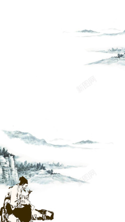 中医养生文化背景图绘画中国风系列素材