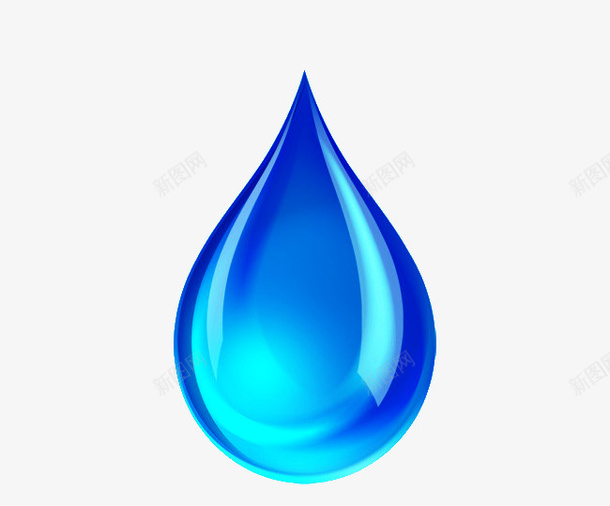 蓝色大水滴节约用水png免抠素材_88icon https://88icon.com 水滴 水资源 省水 节约用水 蓝色