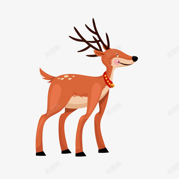圣诞欢快的麋鹿01png免抠素材_88icon https://88icon.com 圣诞节 麋鹿 冬天 元素