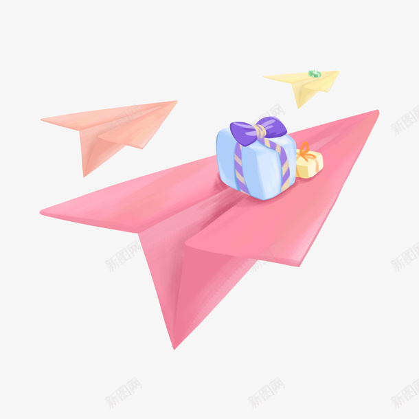 纸飞机送礼物png免抠素材_88icon https://88icon.com 创意 活动 礼品 纸飞机图案 节日