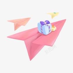 创意纸飞机纸飞机送礼物高清图片