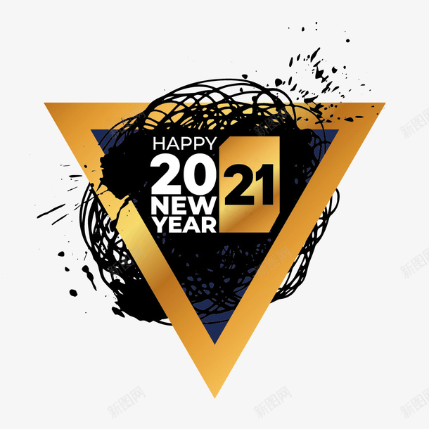 2021金色数字ai免抠素材_88icon https://88icon.com 2021 金色 数字 春节