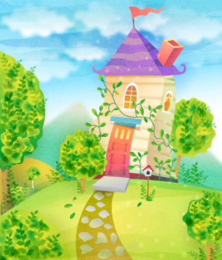 森林童话故事儿童彩绘本矢量27背景