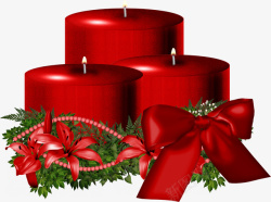 圣诞节红色蜡烛元素素材