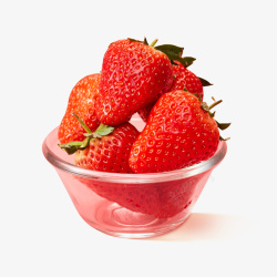 新鲜采摘草莓素材