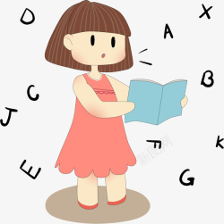 学习字母小孩素材