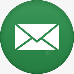 邮件图标素材绿色圆素材
