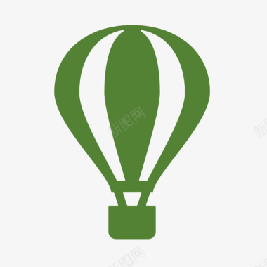 元素热气球纯色图标图标